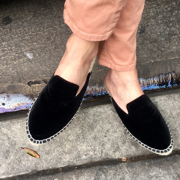 black espadrille mules
